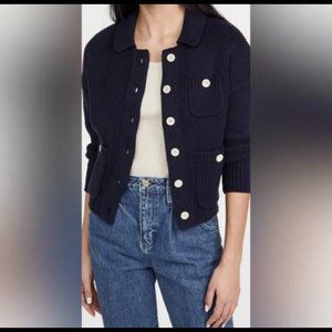 Alex Mill Parker Knit Cardigan Sweater Jacket in Navy Size S
